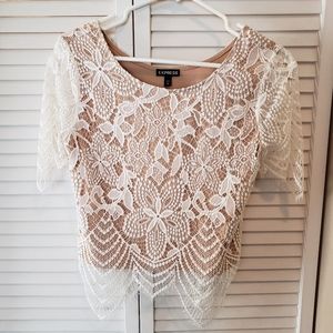 XS Express Short Sleeve Lace Top